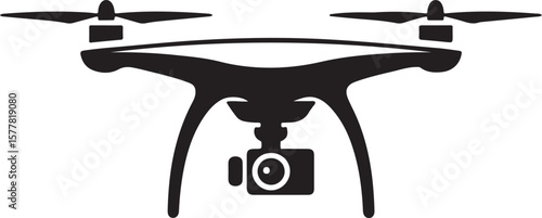 Quadcopter Drone Silhouette Vector Illustration

Top View Drone Icon Design for Technology Projects

Modern Drone Silhouette for Surveillance and Delivery Themes

Black Drone Vector with Camera for Ph