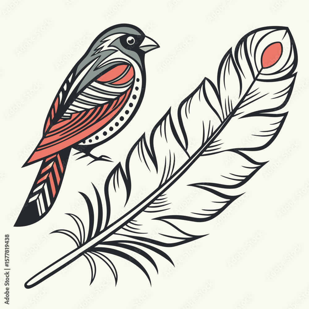 Obraz premium feathers vector illustration