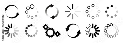 Load icon. Loading circle website buffer loader or preloader. Vector download or upload status icon