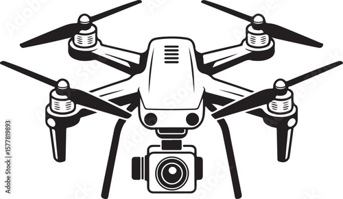 Quadcopter Drone Silhouette Vector Illustration

Top View Drone Icon Design for Technology Projects

Modern Drone Silhouette for Surveillance and Delivery Themes

Black Drone Vector with Camera for Ph