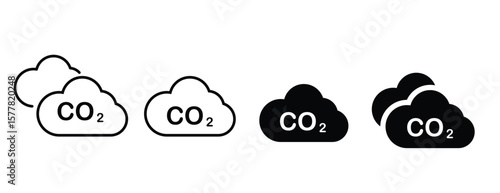CO2 reduction line icon vector eps10.