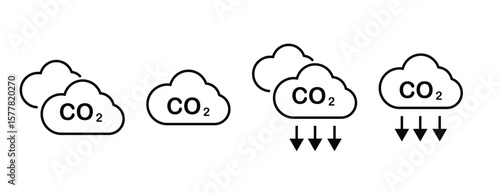 CO2 reduction line icon vector eps10.