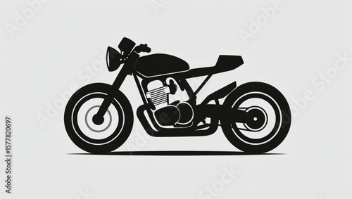 Café Racer Motorcycle Silhouette Illustration