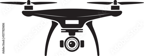 Quadcopter Drone Silhouette Vector Illustration

Top View Drone Icon Design for Technology Projects

Modern Drone Silhouette for Surveillance and Delivery Themes

Black Drone Vector with Camera for Ph