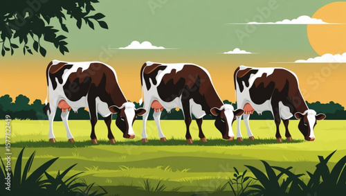 horses on the meadow