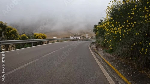 A-7075 paved road after the Torcal de Antequera, province of Málaga, Andalusia, Spain