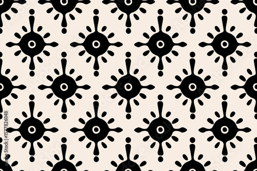 Geometric Modern tribal vibes.Ikat abstract seamless pattern, geometric design, Motif ethnic handmade, boho colors seamless wallpaper. Ethnic Ikat abstract.