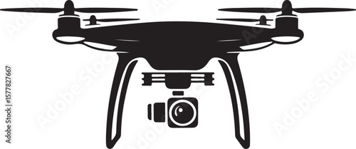 Quadcopter Drone Silhouette Vector Illustration

Top View Drone Icon Design for Technology Projects

Modern Drone Silhouette for Surveillance and Delivery Themes

Black Drone Vector with Camera for Ph