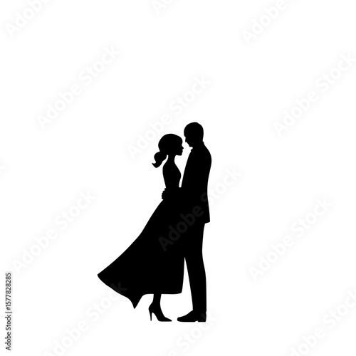 Wallpaper Mural Vector silhouette of a couple in love, romantic and intimate mood on a transparent background Torontodigital.ca