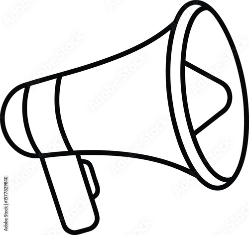 megaphone icon vector line art on transparent background