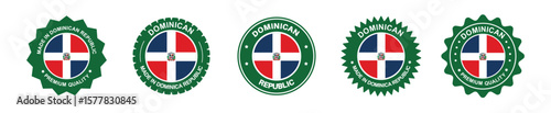 Free Download dominican republic product label set. dominica flag, premium made in dominica . Labels, seals, stamps, flags, icons - GFXLoad