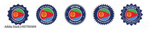 eritrea product label set. eritrea guinea flag, premium made in equatorial eritrea . Labels, seals, stamps, flags, icons