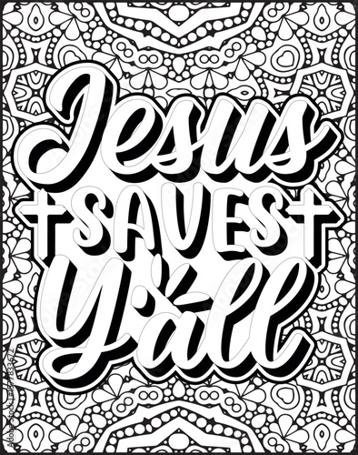 Bible Verse Quote Coloring Page for Adults. Christian Holy Quote Coloring Page