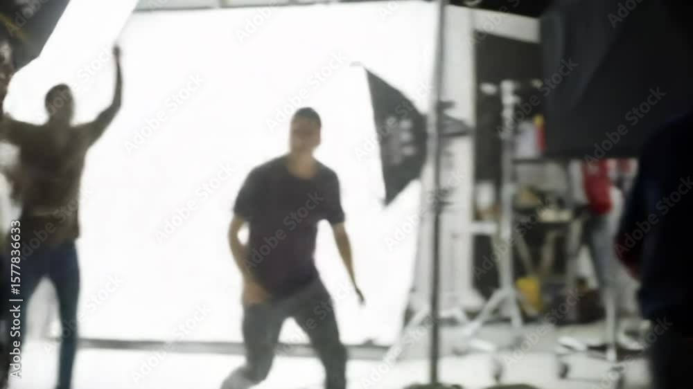 Behind the Scenes of Video Production in Film Studio Behind the Scenes of Video Production in Film Studio