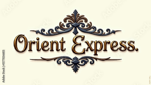 Detailed illustration of the Orient Express logo on a cream background