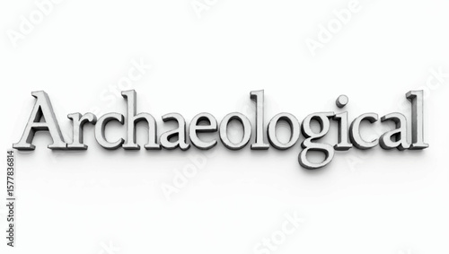 Archaeological text cast in metal stands against a plain background