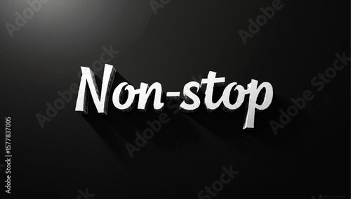 Non stop three dimensional word on a black background
