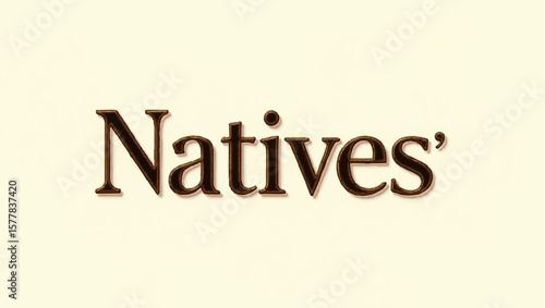 Natives text graphic displayed centrally on a pale background