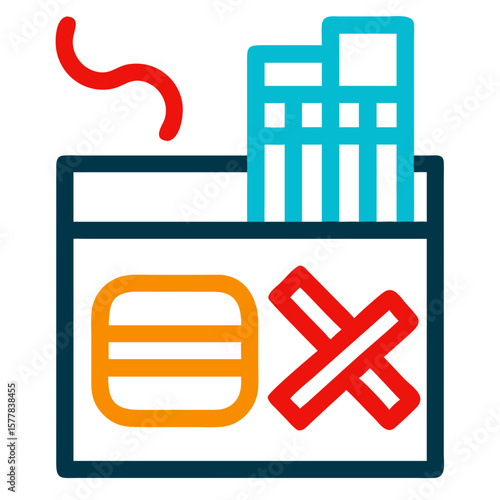 Diet restrictions shown with food icon; burger is restricted, representing dietary management. Diet restrictions icon indicates no junk food and healthy choices for weight loss.