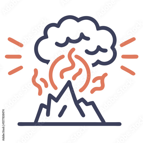 Volcano eruption depicts powerful geological activity and nature's force, showcasing molten lava and volcanic ash. Volcano eruption symbolizes Earth's dynamic processes and potential hazards,