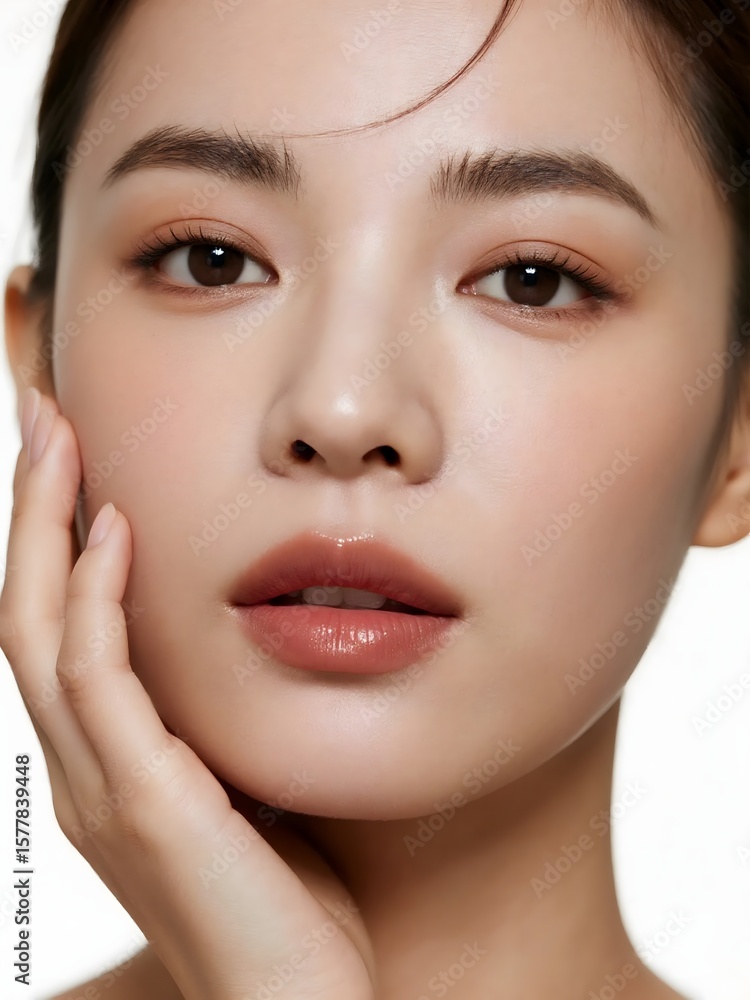 Obraz premium Close up on skin beautiful asian woman with fresh skin