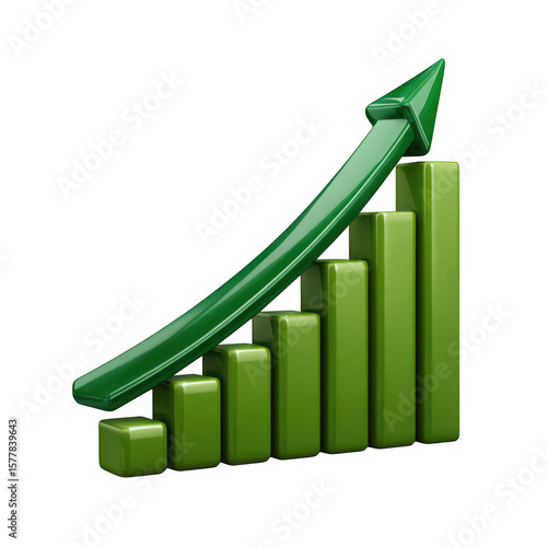 Green bar chart with upward trend arrow isolated on transparent background Free Download Green bar chart with upward trend arrow isolated on transparent background - GFXLoad