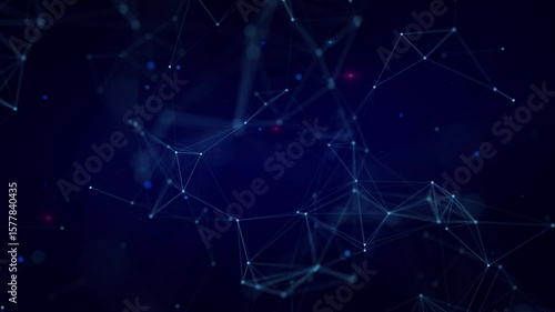 Abstract digital plexus network. Glowing data connection. Futuristic abstract plexus network of glowing blue nodes and connecting lines on a dark background