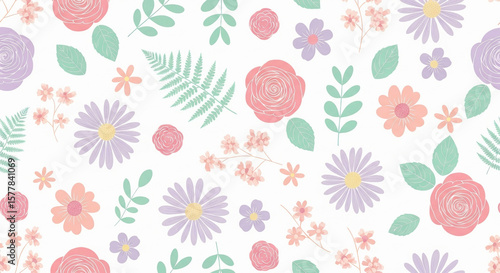 Wallpaper Mural Floral Seamless Pattern Torontodigital.ca