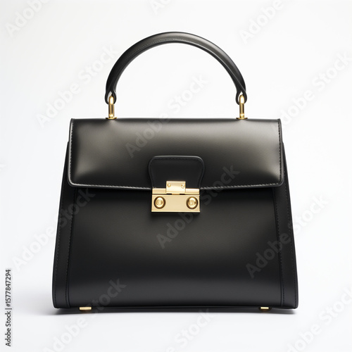 black leather bag