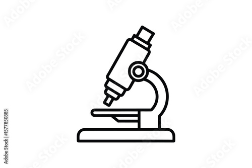 Microscope Science Tool Outline Icon for Research and Laboratory Use silhouette