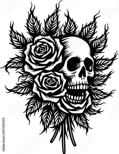 Dark Fantasy Tattoo Art Collection – Skulls, Dragons, Hearts & Mythical Creatures vector

