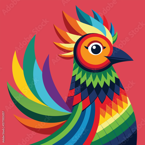 create an art work showing a bird with a magnificent
