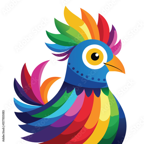 create an art work showing a bird with a magnificent