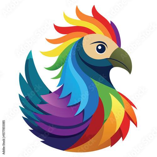 create an art work showing a bird with a magnificent