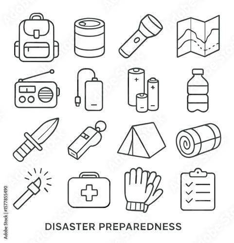 Halloween drink icon collection: spooky potion, cauldron, witch, goblet, skull, cocktail, linear vector icons