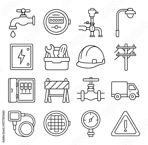 Makeup remover icon collection. simple linear cleansing tools: wipes, lotion, cleanser, jar vector icons.
