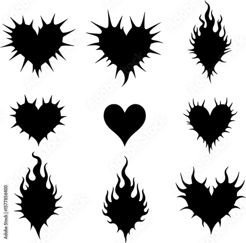 Dark Fantasy Tattoo Art Collection – Skulls, Dragons, Hearts & Mythical Creatures vector

