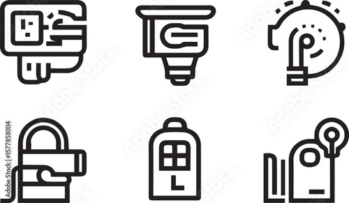 Minimalist Smart Home Device Vector Icons