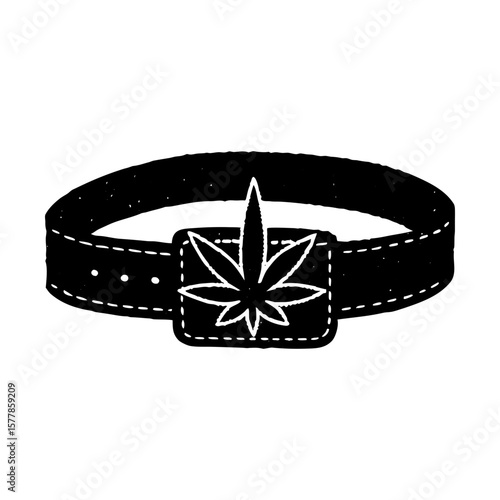 Belt fashion accessory with leaf buckle apparel clothing item silhouette