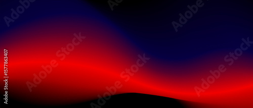 Abstract black background with blue and red gradient and waves isolated on a black. Vector illustration of background.