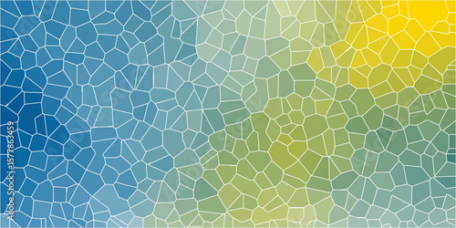 Geometric Retro tiles pattern. Seamless pattern vintage vector background. turquoise sea blue mustard effect gradient mosaic background digital illustration. Cement kitchen decor. Mint marble bath flo