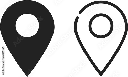イラスト素材：かわいいマップのピンのアイコン　 pin point. pin location icons.