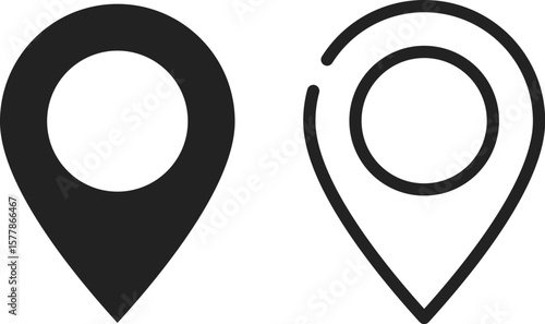 イラスト素材：かわいいマップのピンのアイコン　 pin point. pin location icons.