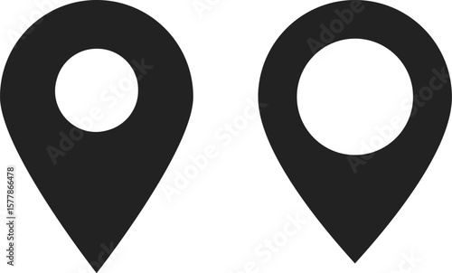 イラスト素材：かわいいマップのピンのアイコン　 pin point. pin location icons.