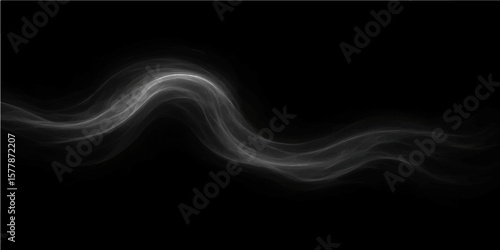 Abstract smoke waves in blue and black flow with dynamic light and smooth curves, creating an artistic texture and energetic pattern