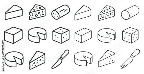 Collection of cheese slices and a knife. The knife is on the right side of the image