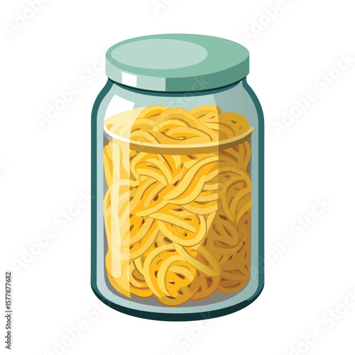 Assorted pasta elegantly displayed in a transparent jar