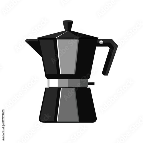 A modern electric coffee maker is isolated on a white background, perfect for a kitchen appliance stock photo
