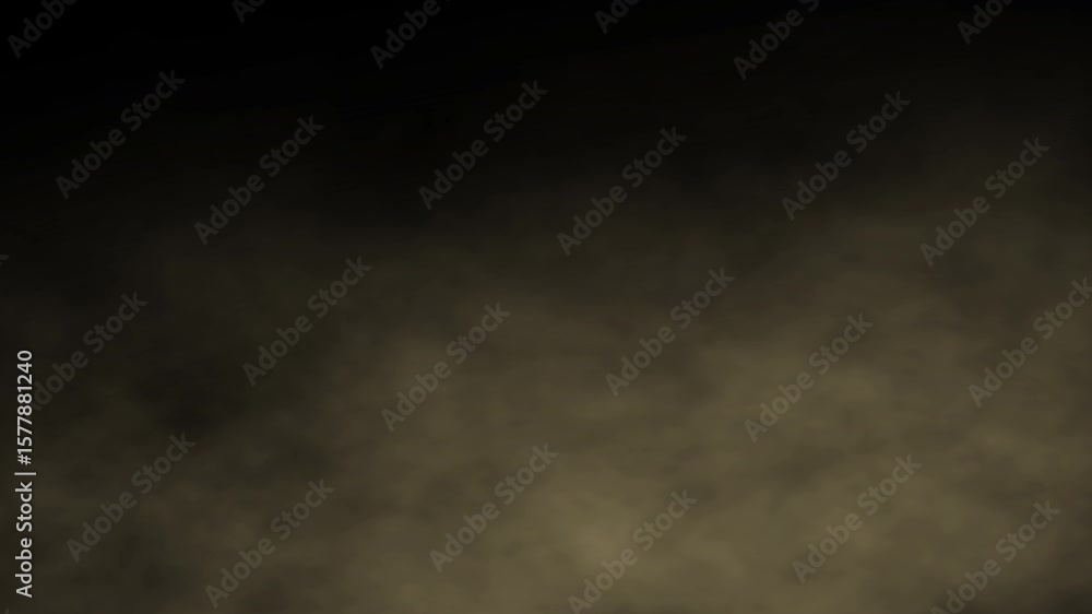 Dust soil sandstorm desert storm fast moving on black background. Brown dirt smog smoke particles moving to the right. 4K Loop