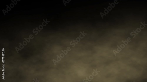 Dust soil sandstorm desert storm fast moving on black background. Brown dirt smog smoke particles moving to the right. 4K Loop